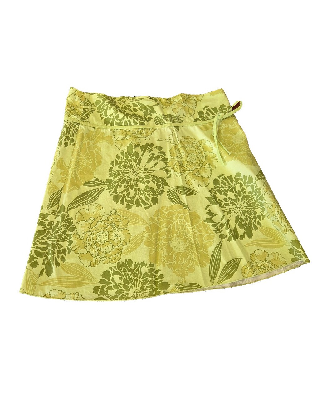 Green Floral A-Line Skirt